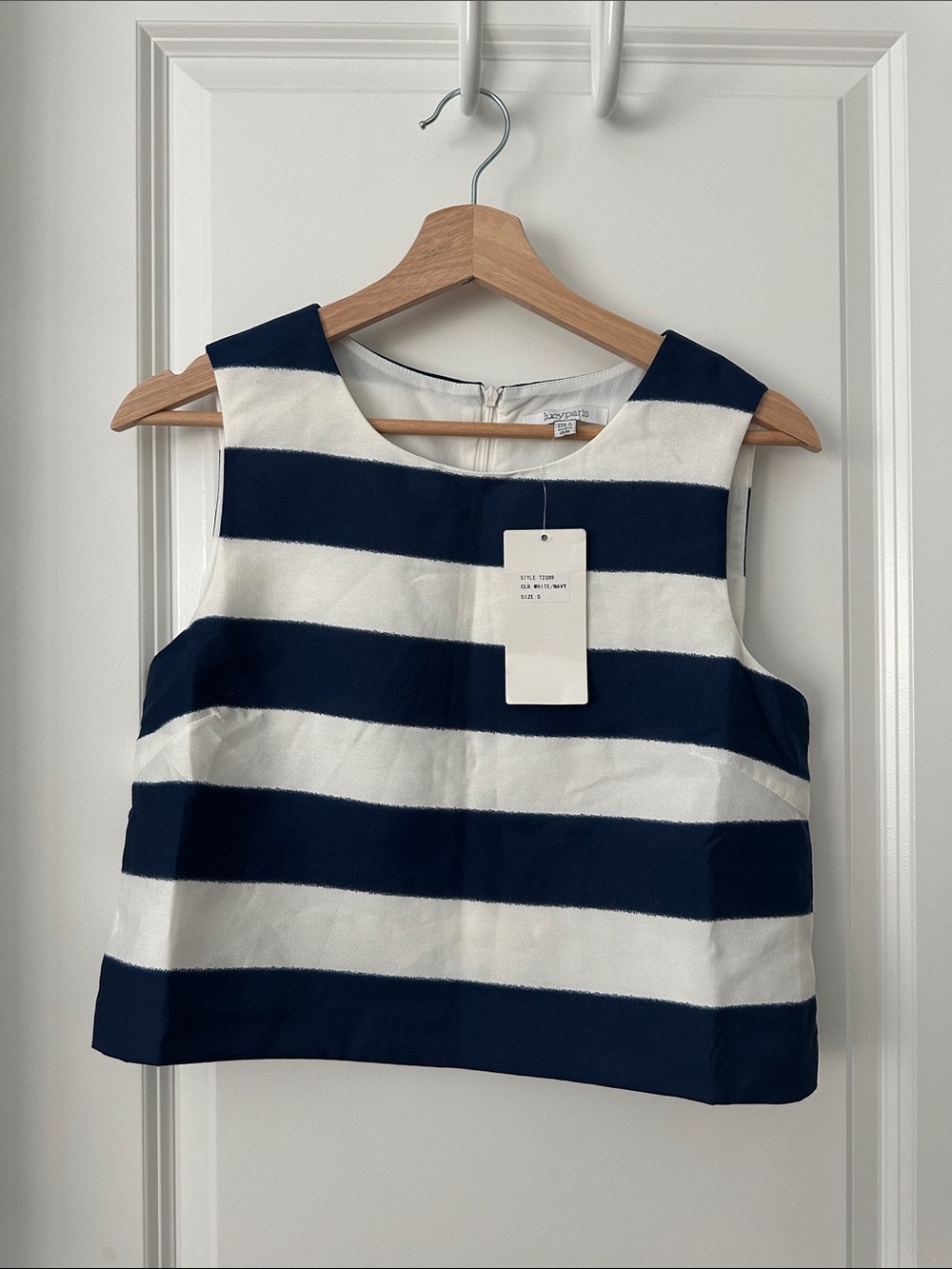 Lucy Paris Navy and White Striped Crop Tank